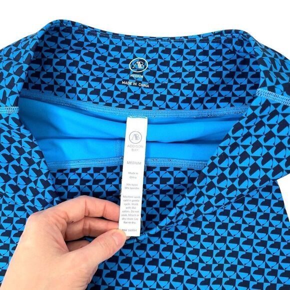 NEW Addison Bay SET Logan sport bra & flounce skorts Sz M lake geo pickleball - Picture 9 of 15